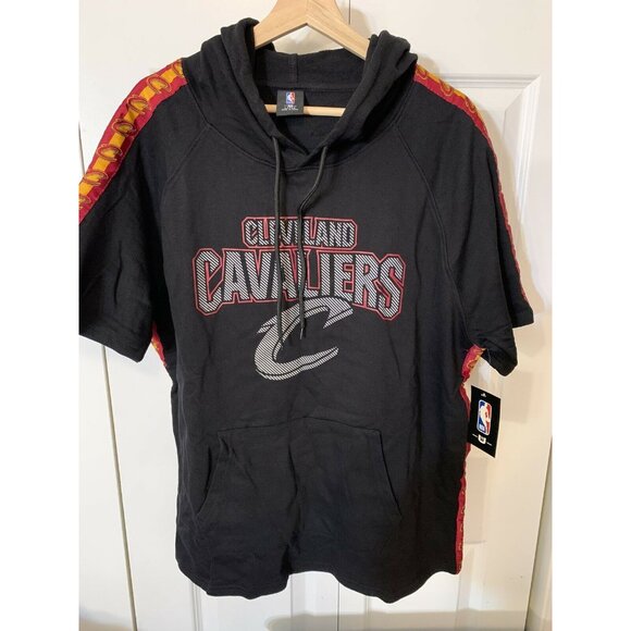 New NBA Cleveland Cavaliers Unisex Short Sleeve Pull Over Hoodie Large Black NWT - Picture 1 of 8